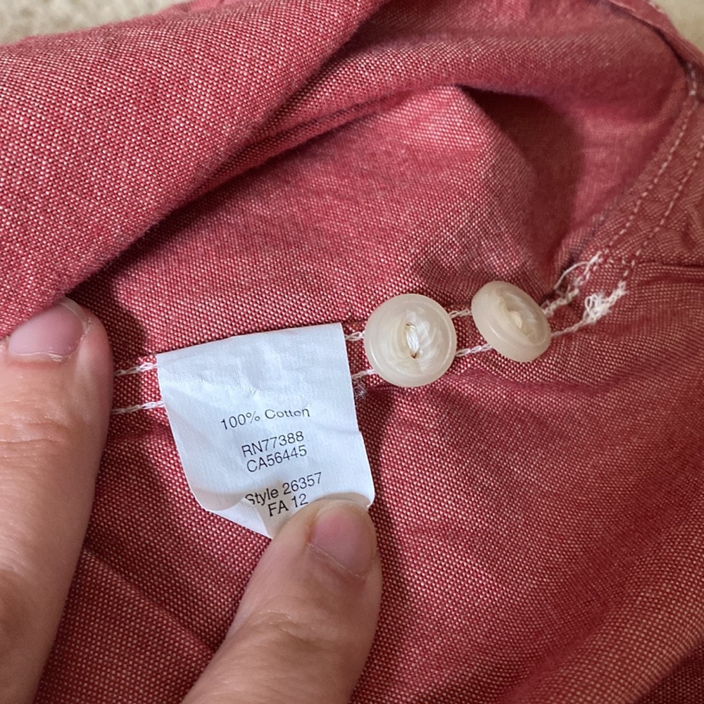 J.Crew Red Chambray Button Down Button Up - image 5